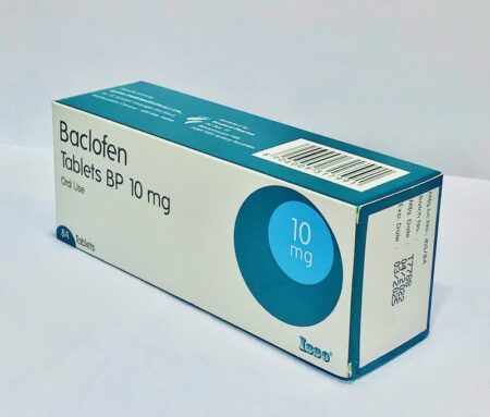 Doosje Baclofen 10 mg van Teva voor spierontspanning en spasticiteit.