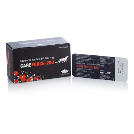 Doosje Careforce 200 mg met striptabletten.