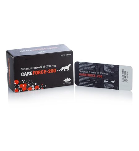 Doosje Careforce 200 mg met striptabletten.