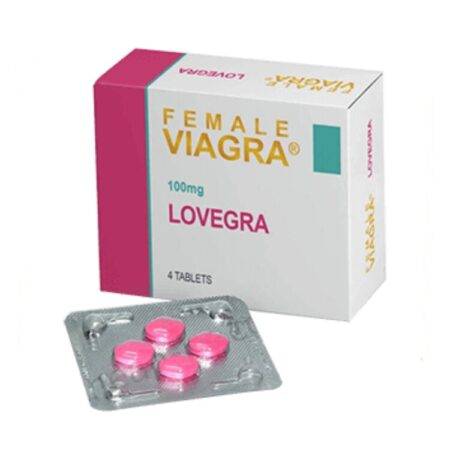 Doosje Lovegra 100 mg voor ondersteuning van vrouwelijke intimiteit en welzijn.