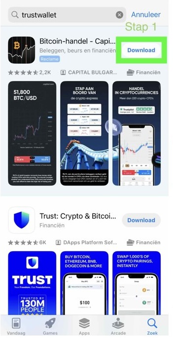 Trustwallet stap 1