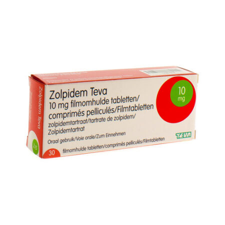 Doosje Zolpidem kopen zonder recept van Teva, slaapmedicatie voor het behandelen van slapeloosheid.