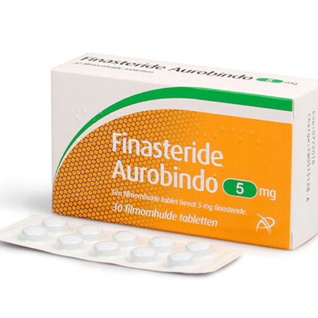 Doosje met strip Finasteride 5 mg van Aurobindo